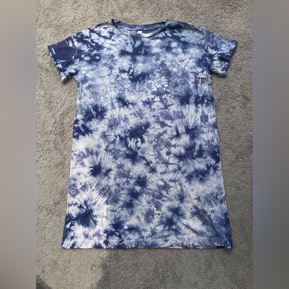 Old Navy blue tie dye print t-shirt dress - extra large tall